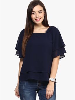 RARE - Navy Blue Solid Top