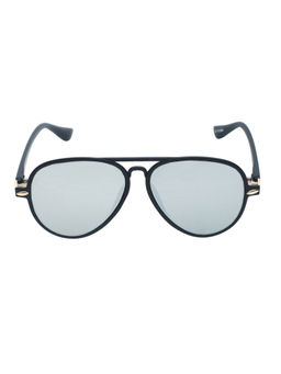 Spiky - Black Frame Grey UV Protected Lens Aviator Sunglasses