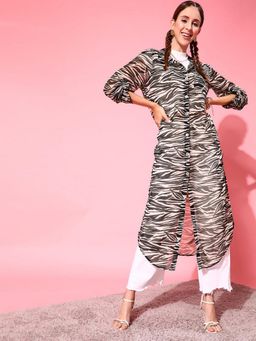STREET 9 - Women Brown Printed Dress