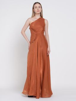 Cover Story - Orange Flared Maxi Dress