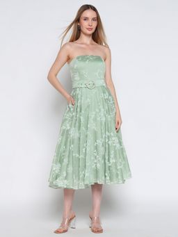 Cover Story - Gossamer Dreams Green Dress with Belt