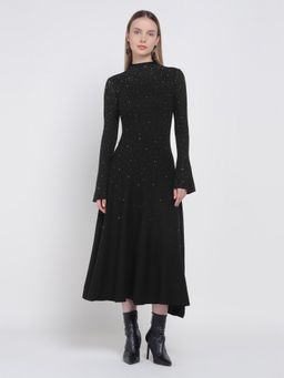 Cover Story - Black Knitted Studded Dress