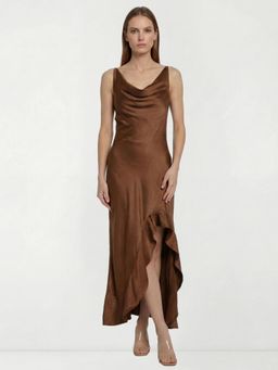 Cover Story - Brown Satin Long Dress