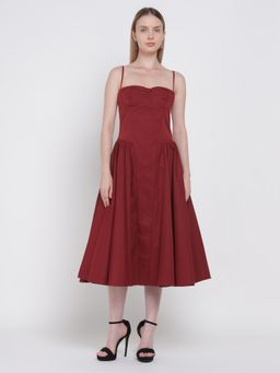 Cover Story - Deserted Red Flared Dress