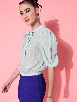 STREET 9 - Women Blue Bow Top