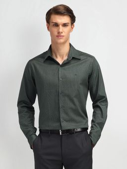 Arrow Newyork - Men's Green Self Design Shirt
