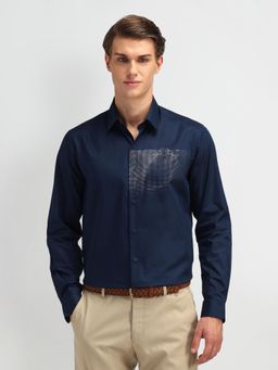 Arrow Newyork - Men's Blue Solid Plain Shirt