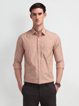 Arrow - Men's Brown Stripes Shirt