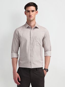 Arrow - Men's Beige Self Design Shirt