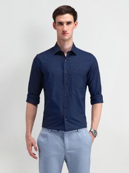 Arrow - Men's Teal Self Design Shirt