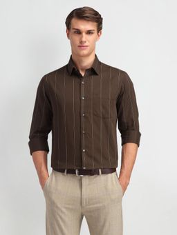 Arrow - Men's Brown Stripes Shirt