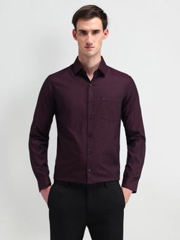 Arrow - Men's Wine Self Design Shirt