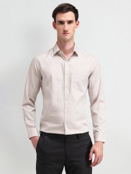 Arrow - Men's Beige Self Design Shirt