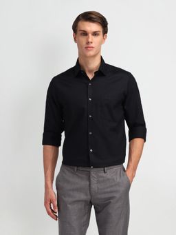 Arrow - Men's Black Self Design Shirt