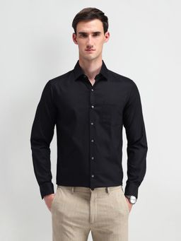 Arrow - Men's Black Self Design Shirt