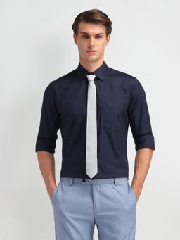 Arrow - Men's Blue Self Design Shirt