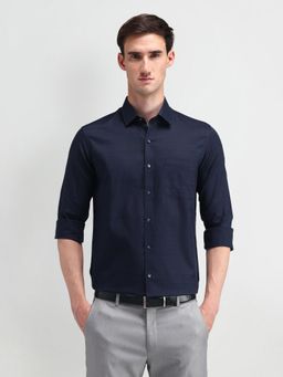 Arrow - Men's Blue Self Design Shirt