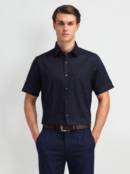 Arrow - Men's Black Self Design Shirt