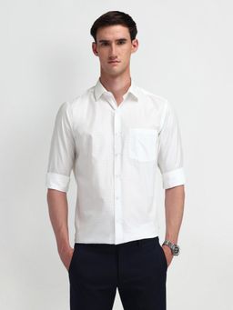 Arrow - Men's White Self Design Shirt