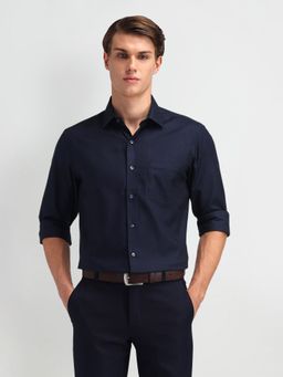 Arrow - Men's Blue Self Design Shirt