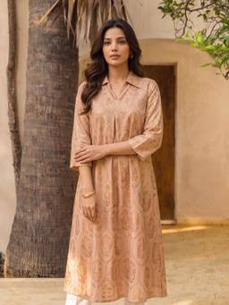Rangita - Women Beige Rayon Kurta