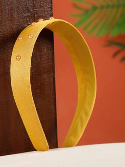 Creeva - Yellow Color Solid Hair Band