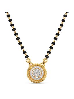 Candere by Kalyan Jewellers - 14K BIS Hallmark & Cubic Zirconia Jivika Mangalsutra Pendant with chain for women (2.98)