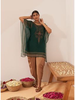 Lakshita - Green Phool Collection Kaftan With Swarovski Work