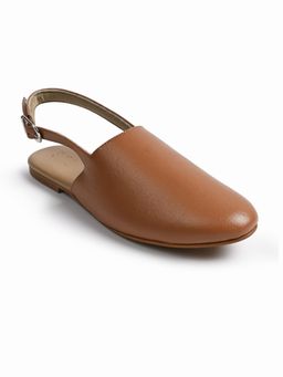 SKO - Tan Open Toe Palermo Flat