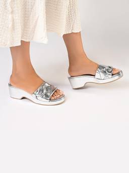SKO - Silver Open Toe Messina Platform