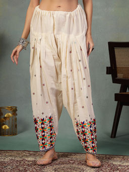 Clora Creation - Royal Blue Embroidery Cotton Phulkari Salwar