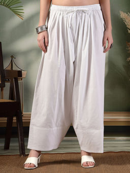 Clora Creation - White Solid Plain Farshi Salwar