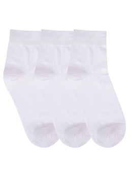 NEXT2SKIN - Mens Cotton Socks Crew Length Seamless Socks - Pack of 3 (White:White:White)