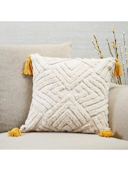 HomeTown - Boho Nomad Tufted Cushion Cover 45 x 45 Cm in Ivory Colour