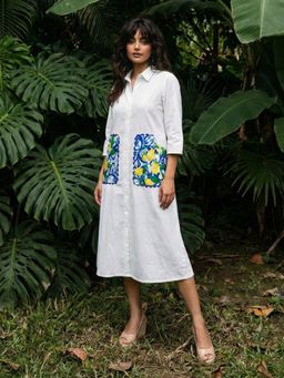 Autumnlane - Ivanka Vanilla Cotton Shirt Dress- White