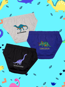 Nusyl - Boys Three Dinosaurs Printed Briefs (Pack of 3)