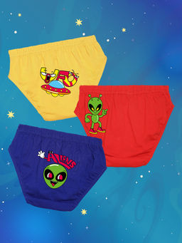 Nusyl - Boys Alien In Space Printed Briefs (Pack of 3)