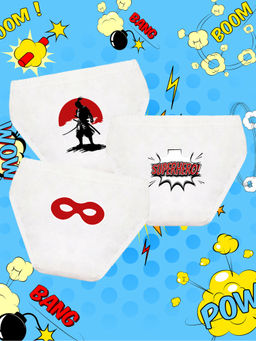 Nusyl - Boys White Warrior Silhouette Printed Briefs (Pack of 3)