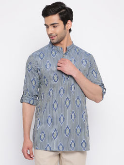 Fabindia - Cotton Ikat Slim Fit Short Kurta
