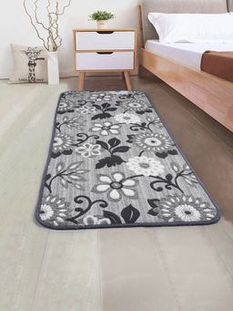 Saral Home - Cotton Anti-Skid Bedside Runner-Grey-45X120 Cm