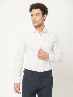CRIMSOUNE CLUB - Men White Shirt in Graph Checks