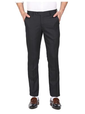 Arrow Formal Trousers : Buy Arrow Men Black Mid Rise Hudson Tailored ...