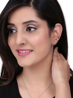 Yellow Chimes - Pink Contemporary Studs