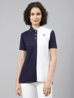 Beverly Hills Polo Club - Navy Blue Mismatch Short Sleeve Polo