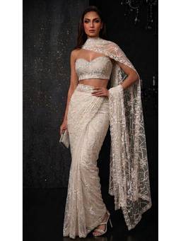 HANDME - Crystal Luxe Heavy Embroidered Net Saree