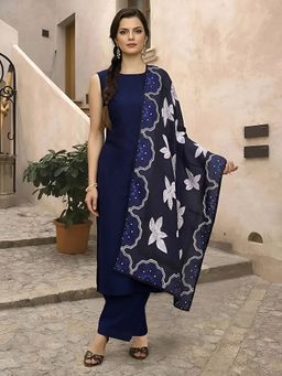 arangya - Blue Women Cotton Blend Kurta with Pant and Dupatta