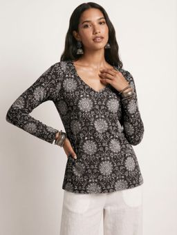 NISHORAMA - Black Noor Sleeved Modest Kurti