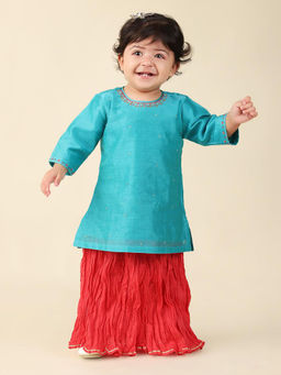 Fabindia - Cotton Silk Blend Cutwork Kurta and Lehenga (Set of 2)