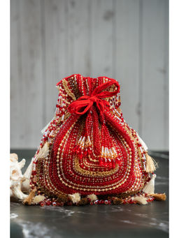 Nayaab by Sonia - Baraq Scarlet Red Potli