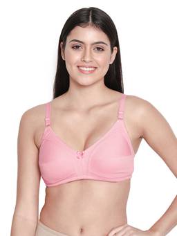 Shyaway - By Susie Mary Rose Pink Non Padded Wire Free Seamed Cotton Bra